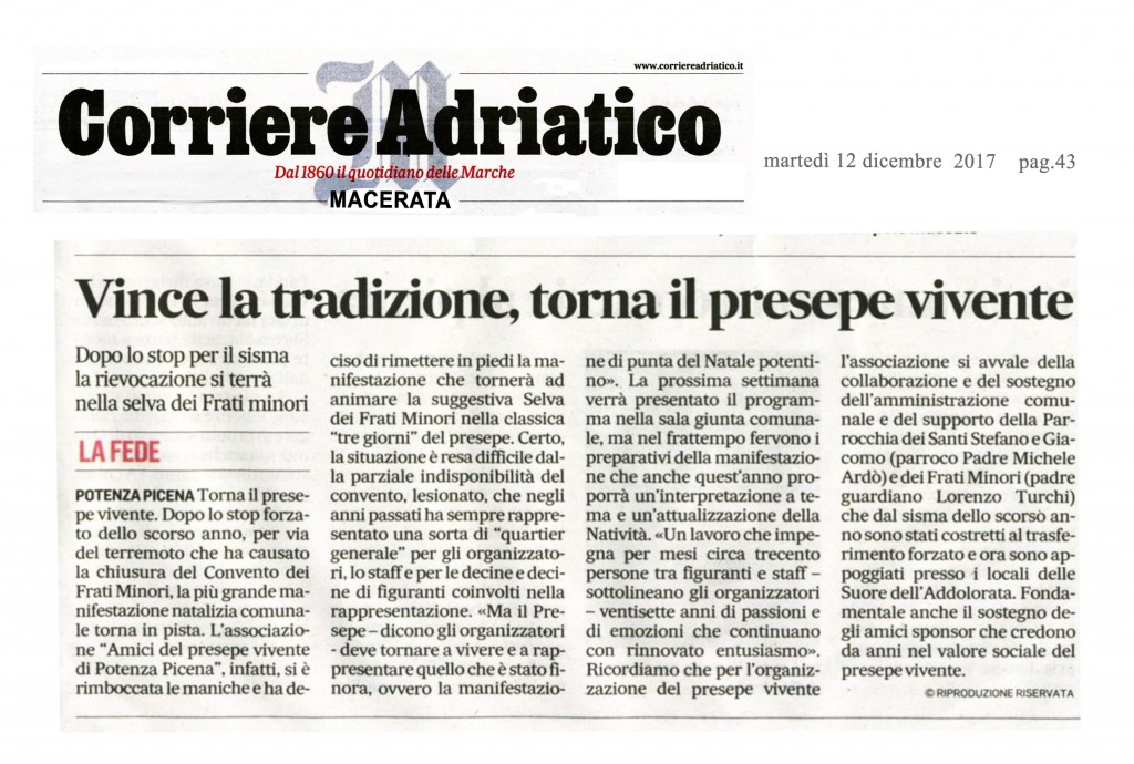 Corriere Adriatico 12.12.2017. (1)